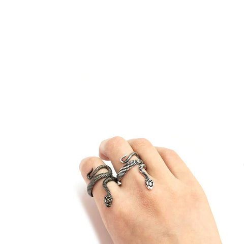 Black Snake Wrap Ring Adjustable - Hawoody