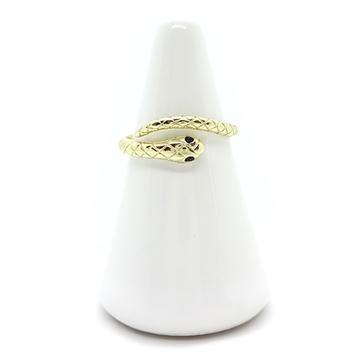 Black Eyes 14k Gold Snake Ring - Hawoody