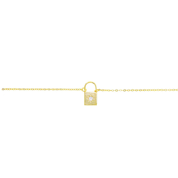 Gold Lock North Star Necklace - Hawoody